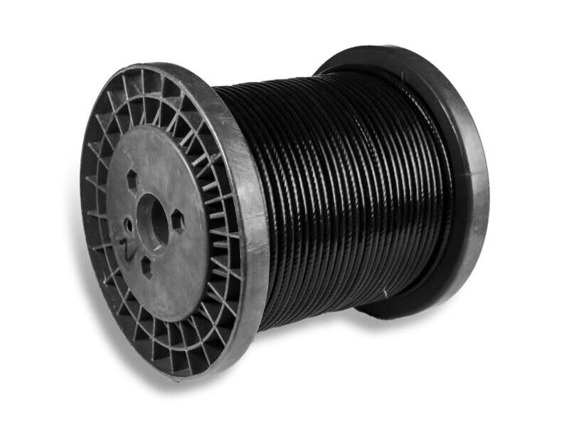 Cable forrado 7x19 1/8” a 3/16”PVC negro