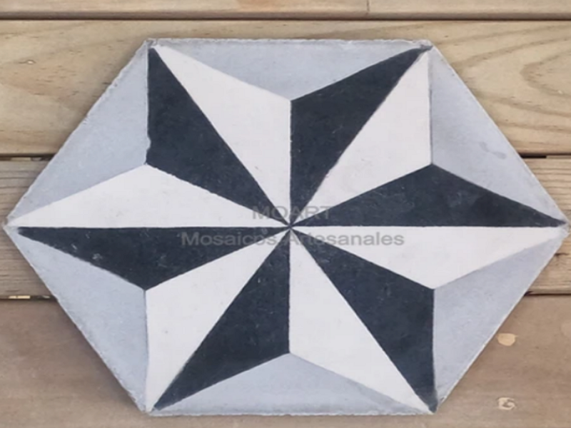 Mosaico de pasta Hexagonal Estrella