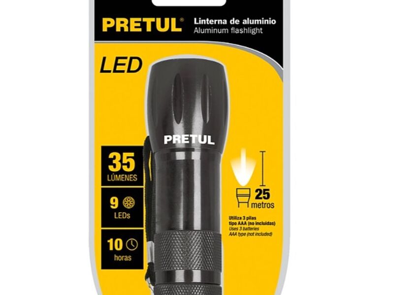 Linterna 9 LEDs Aluminio México